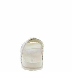 JP What's New Media04 Ivory Woven Cross Strap Flat Slide Sandal