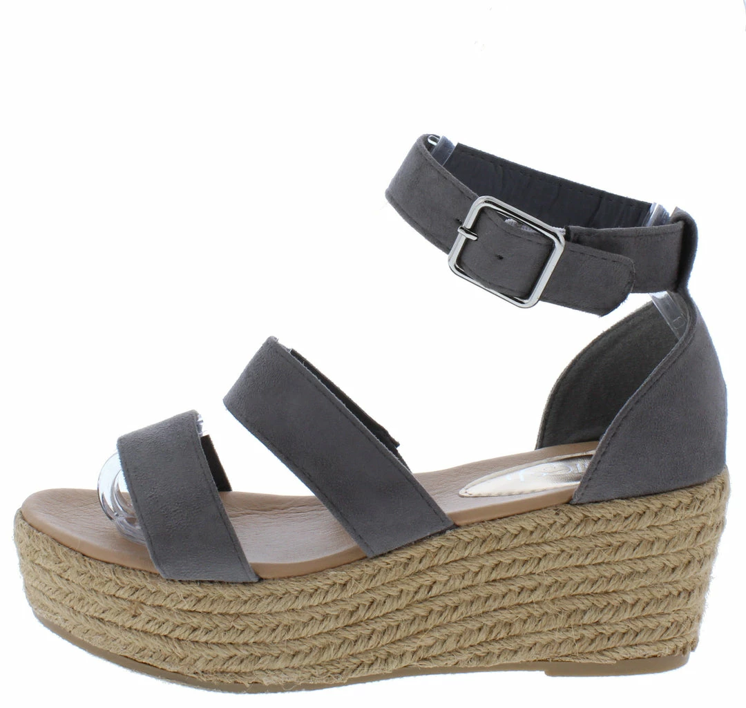 WESTWOOD Melrose04 Grey Tri Strap Open Toe Espadrille Wedge 3 WESTWOOD Melrose04 Grey Tri Strap Open Toe Espadrille Wedge