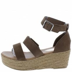 WESTWOOD What's New Melrose04 Mocha Tri Strap Open Toe Espadrille Wedge