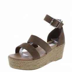 WESTWOOD What's New Melrose04 Mocha Tri Strap Open Toe Espadrille Wedge