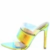 ELEGANCE What's New Mermaid1 Multi Lucite Pointed Open Toe Stiletto Heel