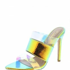 ELEGANCE What's New Mermaid1 Multi Lucite Pointed Open Toe Stiletto Heel