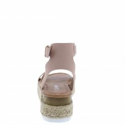 Weeboo Miranda6 Dusty Pink Open Toe Ankle Strap Espadrille Wedge