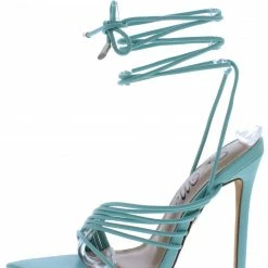 MACHI Miro Green Pu Pointed Open Toe Scrappy Ankle Wrap Stiletto Heel What's New