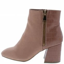 JP Boots Moody03 Desert Rose Faux Croc Angled Heel Ankle Boot