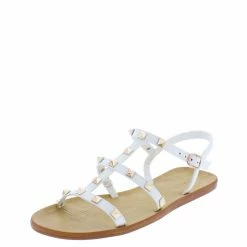 JP Moonbeam79 White Stud Caged Open Toe Slingback Sandal What's New