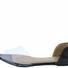 Elegant Moriah1 Black Lucite Pointed Peep Toe Dorsay Flat