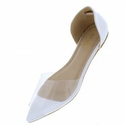 Elegant What's New Moriah1 White Lucite Pointed Peep Toe Dorsay Flat