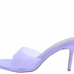 OIL J Moscato Lavender Pu Lucite Open Toe Mule Slide Heel What's New
