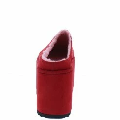 Shoe Republica What's New Moxie Red Round Toe Tall Platform Slide On Wedge