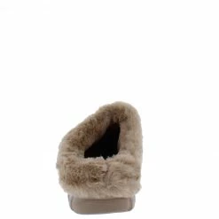 Lemonade Muffin Brown Faux Fur Slide On Lug Sole Slipper Flat