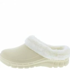 Lemonade What's New Muffin Cream Faux Fur Slide On Lug Sole Slipper Flat