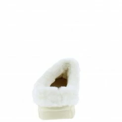 Lemonade What's New Muffin Cream Faux Fur Slide On Lug Sole Slipper Flat