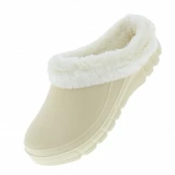 Lemonade What's New Muffin Cream Faux Fur Slide On Lug Sole Slipper Flat