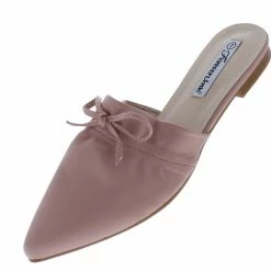 Forever Link Mules08 Pink Pointed Toe Gather Tie Mule Flat What's New