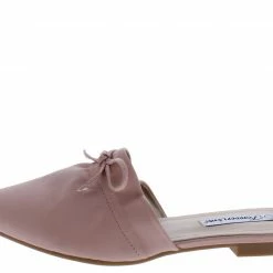 Forever Link Mules08 Pink Pointed Toe Gather Tie Mule Flat What's New
