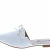 Forever Link Mules08 White Pointed Toe Gather Tie Mule Flat
