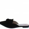 Forever Link Mules11 Black Pointed Toe Knotted Mule Loafer Flat