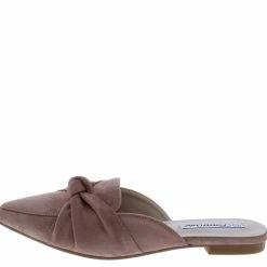 Forever Link Mules11 Pink Pointed Toe Knotted Mule Loafer Flat
