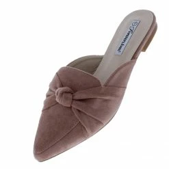 Forever Link Mules11 Pink Pointed Toe Knotted Mule Loafer Flat