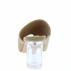 MACHI Nani Olive Square Open Toe Lucite Slide Heel Shoes