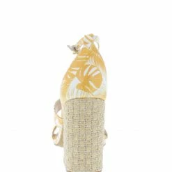 Shoe Republica Shoes Natya Yellow Open Toe Ankle Strap Woven Block Heel