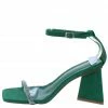 Shoe Republica What's New Neeky Emerald Embellished Open Toe Ankle Strap Triangle Heel
