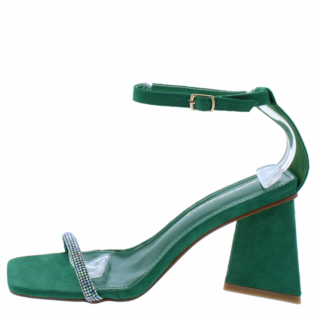 Shoe Republica What's New Neeky Emerald Embellished Open Toe Ankle Strap Triangle Heel 3 Shoe Republica What's New Neeky Emerald Embellished Open Toe Ankle Strap Triangle Heel