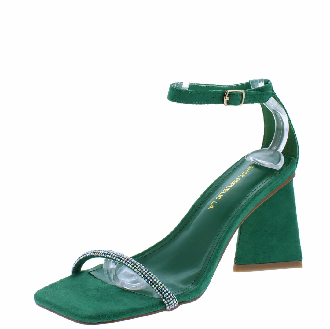 Shoe Republica What's New Neeky Emerald Embellished Open Toe Ankle Strap Triangle Heel 4 Shoe Republica What's New Neeky Emerald Embellished Open Toe Ankle Strap Triangle Heel