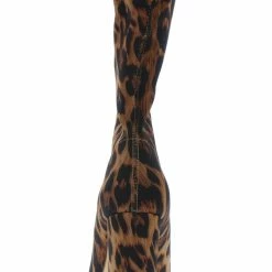 Liliana Tammi124 Leopard Pointed Toe Pull On Boot