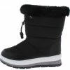 Legend Olaf01 Black Fabric Quilted Cinch Front Snow Boot