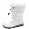 Legend Olaf01 White Fabric Quilted Cinch Front Snow Boot