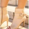 Mata Boots On Duty Nude Peep Toe Ankle Buckle Boot 2 Mata Boots On Duty Nude Peep Toe Ankle Buckle Boot
