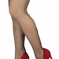 Shoe Republica Oohlala Red Peep Toe Fishnet Overlay Thigh High Boot Boots
