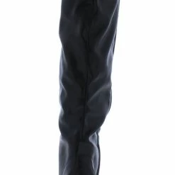 Yoki Ophelia35 Black Pointed Toe Chain Knee High Boot