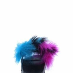 CAPE ROBBIN Little Princess Piano Multi Faux Fur Open Toe Flat Slide Kids Sandal