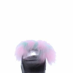 CAPE ROBBIN Piano Pink Faux Fur Open Toe Flat Slide Kids Sandal