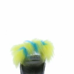 CAPE ROBBIN Piano Yellow Faux Fur Open Toe Flat Slide Kids Sandal Little Princess