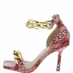 Mata Policy Maker Pink Snake Chunky Chain Open Toe Heel What's New