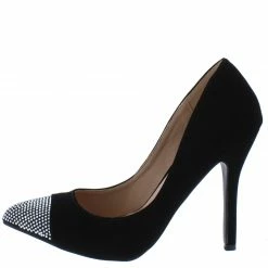 ELEGANCE Prime4 Black Embellished Pointed Toe Stiletto Pump Heel What's New