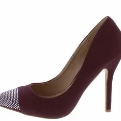 ELEGANCE What's New Prime4 Wine Embellished Pointed Toe Stiletto Pump Heel