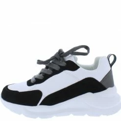 Mata Raiders Black Two Tone Lace Up Tapered Sneaker Flat Shoes