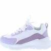 Mata What's New Raiders Lavender Two Tone Lace Up Tapered Sneaker Flat
