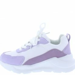 Mata What's New Raiders Lavender Two Tone Lace Up Tapered Sneaker Flat