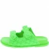 Liliana Loralie11 Green Quilted Dual Strap Flat Slide Sandal