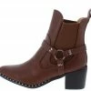 In Touch Salomé136 Cognac Pu Multi Ring Strap Ankle Boot Boots