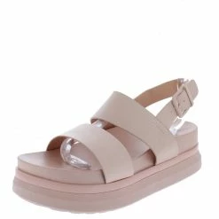 JP What's New Reiki02 Blush Open Toe Slingback Platform Flat Sandal
