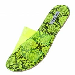 CAPE ROBBIN Relaxed Lime Cut Out Lucite Open Toe Flat Slide Sandal