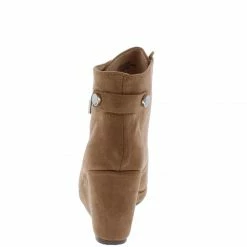In Touch Nova031 Taupe Suede Oxford Wedge Ankle Boot Boots