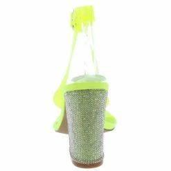 CAPE ROBBIN Shoes Sane Lime Lucite Open Toe Ankle Strap Rhinestone Heel 7 CAPE ROBBIN Shoes Sane Lime Lucite Open Toe Ankle Strap Rhinestone Heel